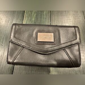 Tignanello Socialite Black Leather Clutch Purse